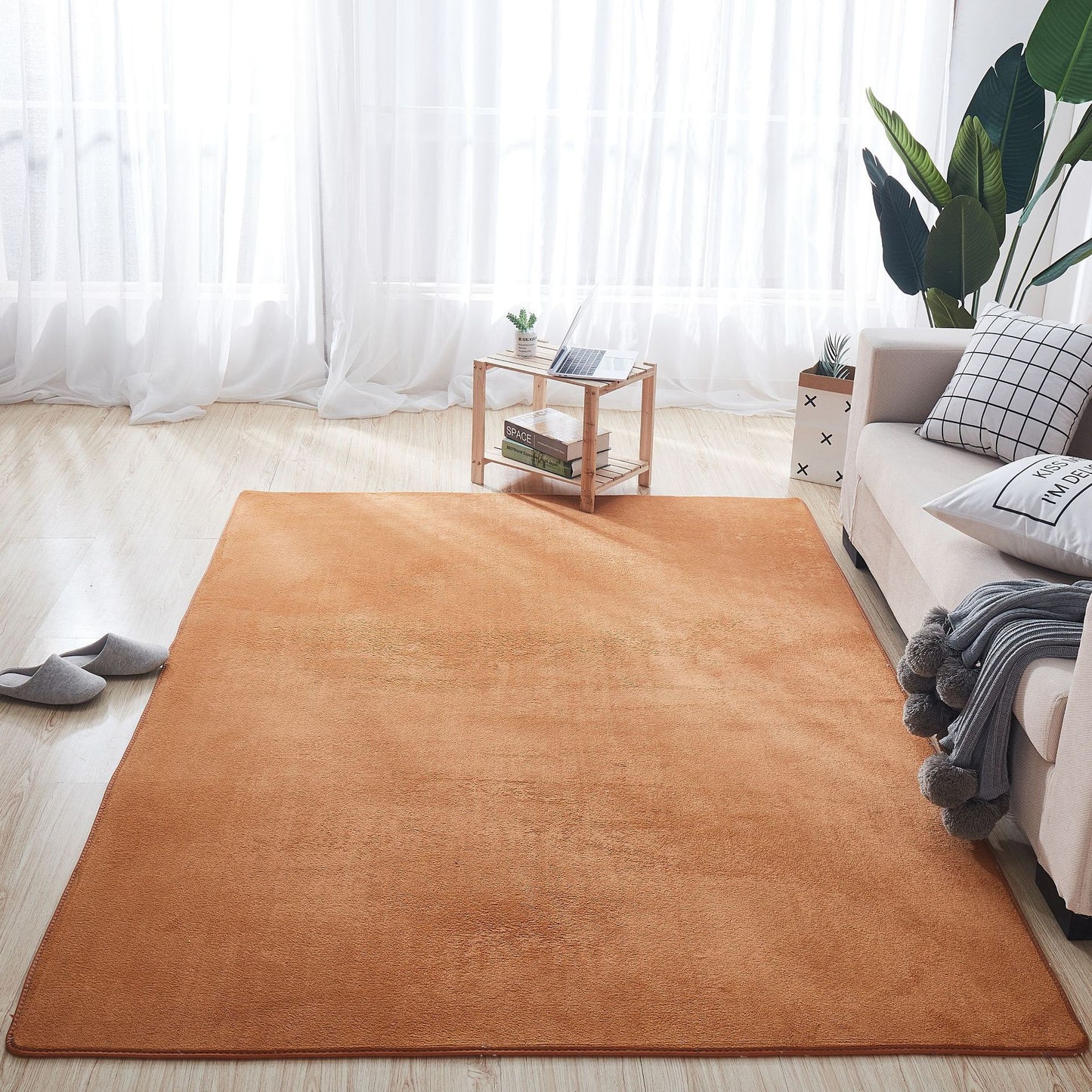 Tapis en Corail pour Salon et Chambre │ Douceur et Élégance Moderne