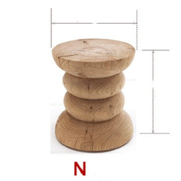 Tabouret Rond en Pin Style Nordique | Naturel et Authentique