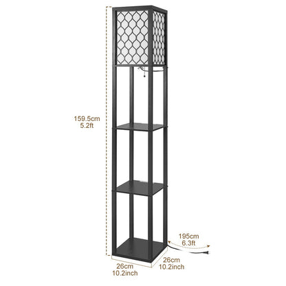 Étagère de Rangement avec Lampe de Sol │ Éclairage et Organisation Minimaliste