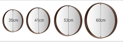 Miroir Rond Suspendu en Bois Massif │ Élégance Moderne pour Votre Espace