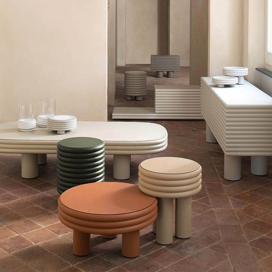 Tabouret Bas Laminé │ Design Moderne et Minimaliste │ Plastique Renforcé