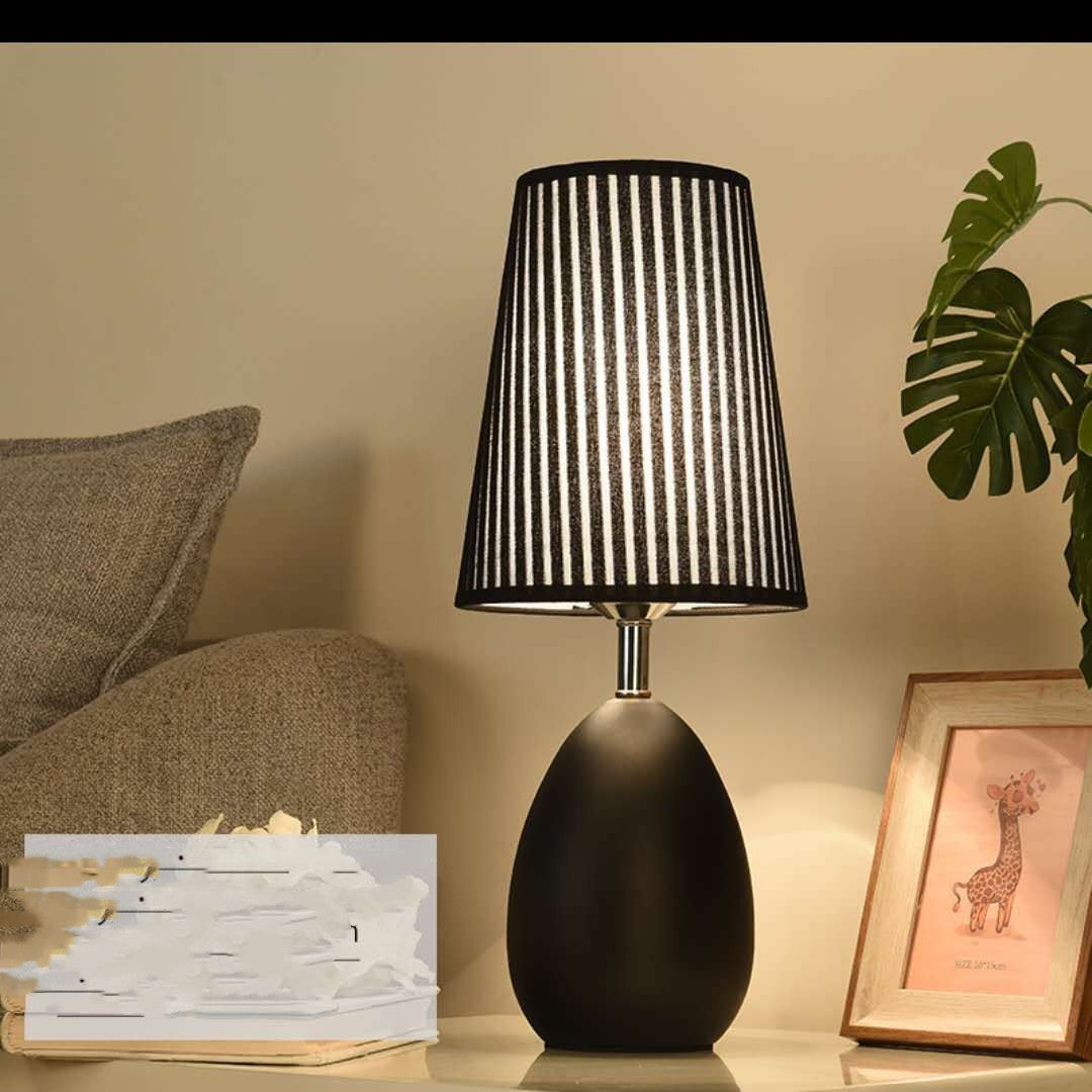 Lampe de Chevet à Variation de Lumière │ Design Élégant en Lin │ pour Chambre à Coucher