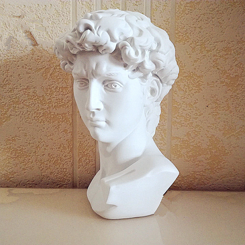 Statue miniature David en résine blanche │ Pièce artistique élégante pour magnifier votre intérieur