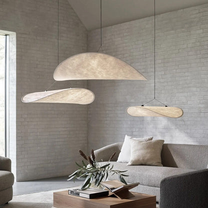 Lustre en Soie Minimaliste │ Éclairage Moderne pour Salon et Chambre