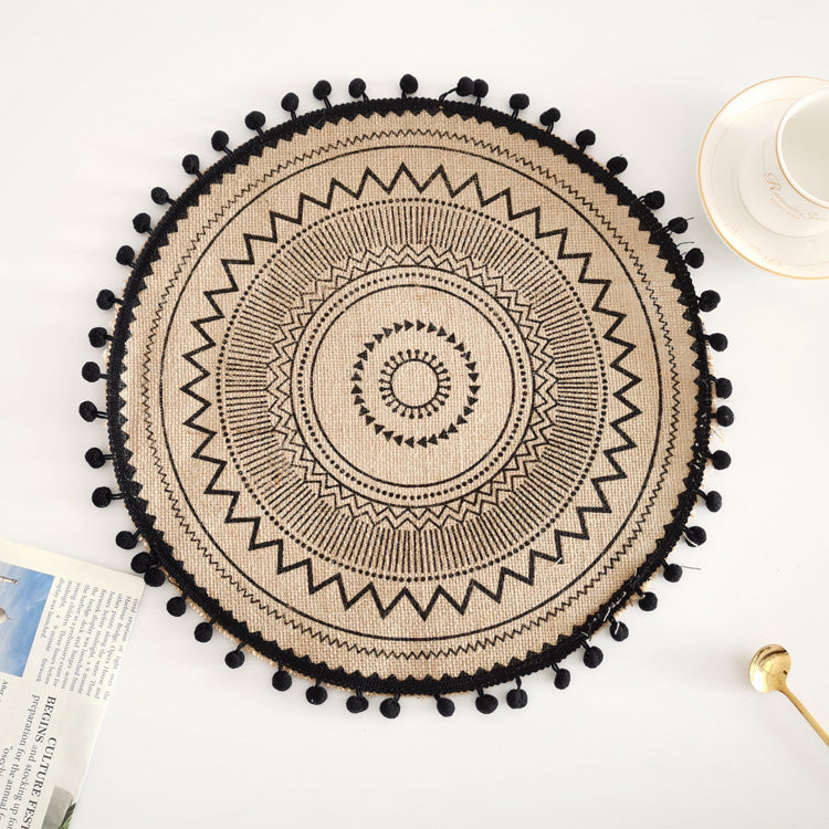 Jute Décoratif Nordique avec Bordure à Franges │ Accessoire de Table pour un style Minimaliste