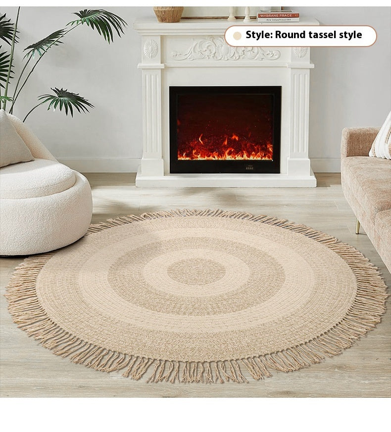 Tapis en Laine Naturelle avec Rayures │ Artisanat de Luxe et Fait Main