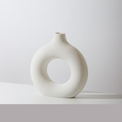 Vase à Biscuit Suspendu en Porcelaine │ Élégance Moderne Givrée