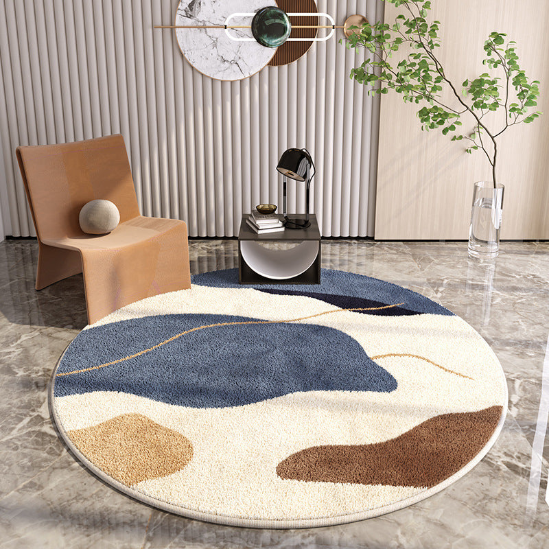 Tapis de Salon Rond Éclatant │ Modernité et Confort pour Votre Espace de Vie