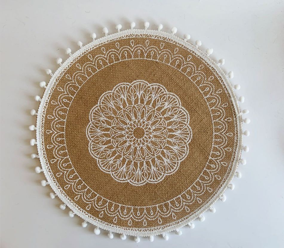 Ensemble de Sous-Verres Tissés Style Ins Nordique │ Accessoire Élégant pour la Table du Salon