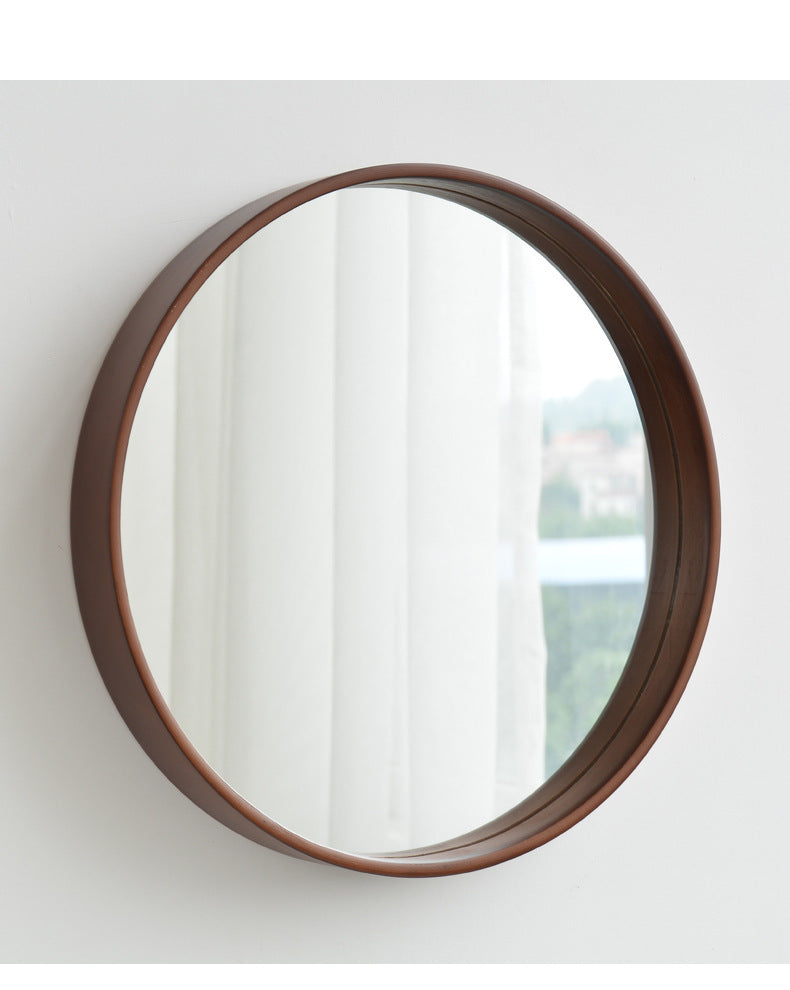 Miroir Rond Suspendu en Bois Massif │ Élégance Moderne pour Votre Espace
