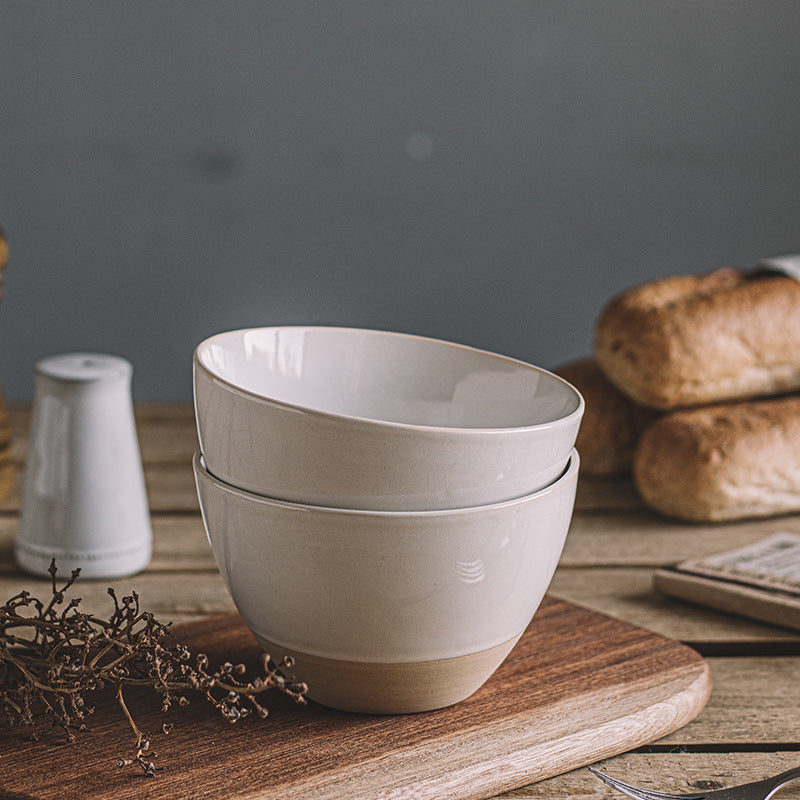 Bol en Porcelaine Rétro Texturé │ Bol à Salade Élégant en Pierre