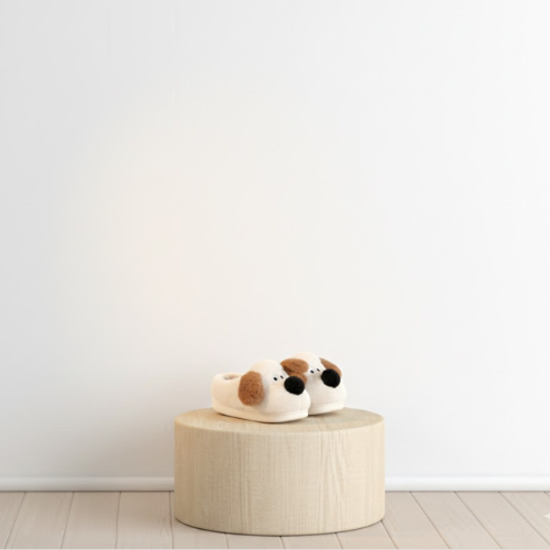 Pantoufle Nino Velours | le chien cosy des hivers sereins