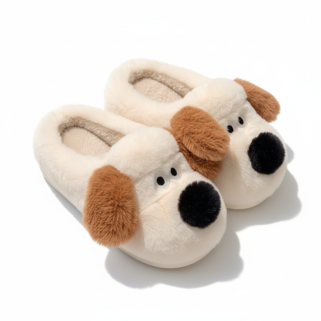 Pantoufle Nino Velours | le chien cosy des hivers sereins