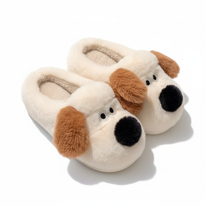 Pantoufle Nino Velours | le chien cosy des hivers sereins