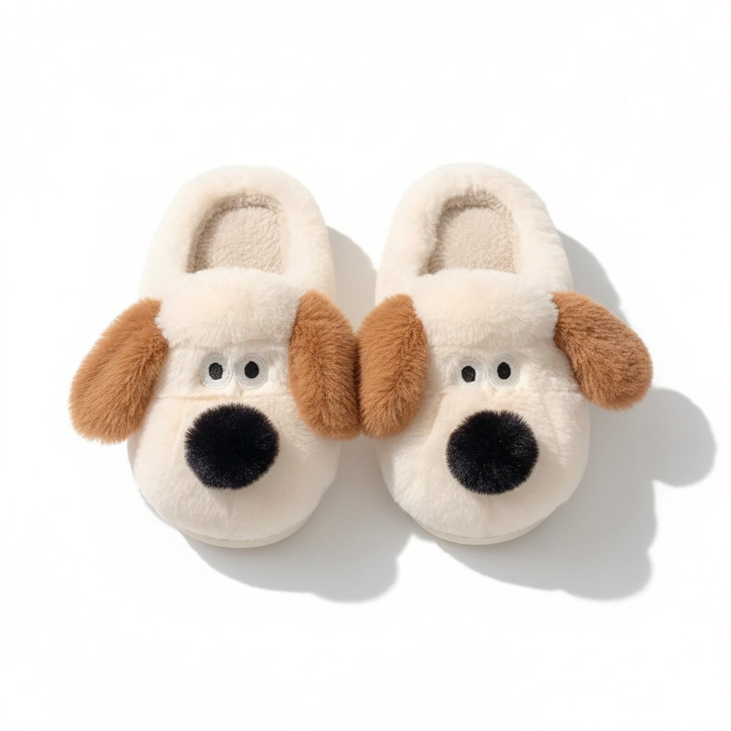 Pantoufle Nino Velours | le chien cosy des hivers sereins