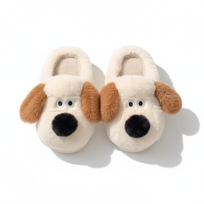 Pantoufle Nino Velours | le chien cosy des hivers sereins