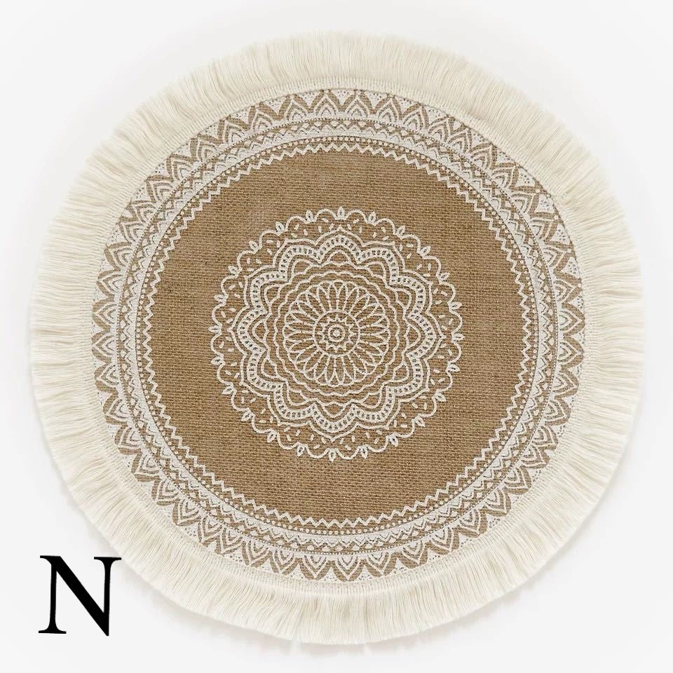 Ensemble de Sous-Verres Tissés Style Ins Nordique │ Accessoire Élégant pour la Table du Salon