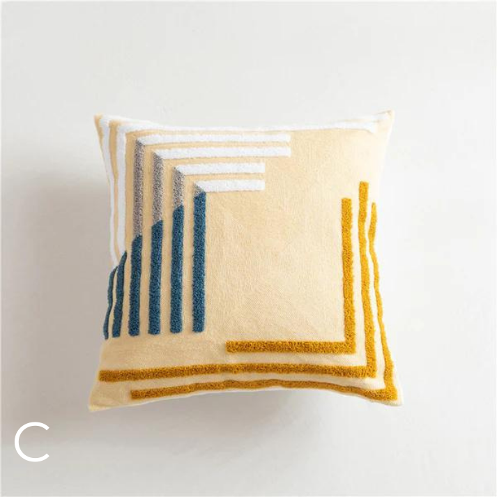 Housse de Coussin Brodée en Coton | Style Scandinave Sophistiqué