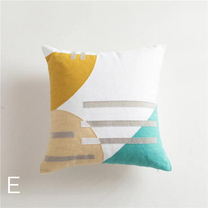 Housse de Coussin Brodée en Coton | Style Scandinave Sophistiqué