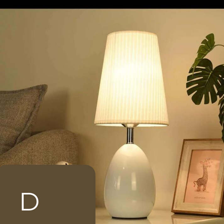 Lampe de Chevet à Variation de Lumière │ Design Élégant en Lin │ pour Chambre à Coucher