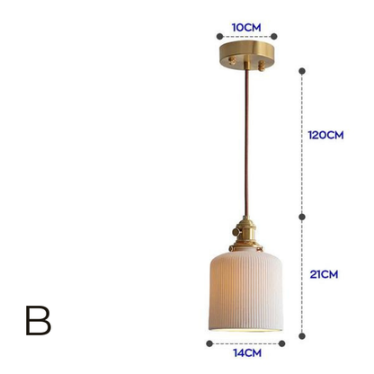 Lustre en Porcelaine et Laiton │ Élégance et Luminosité pour Votre Intérieur