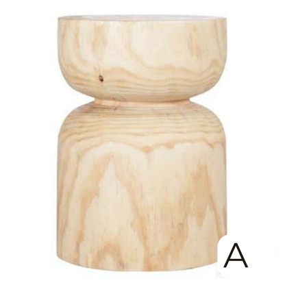 Tabouret Rond en Pin Style Nordique | Naturel et Authentique