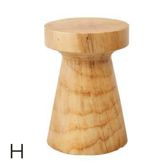 Tabouret Rond en Pin Style Nordique | Naturel et Authentique