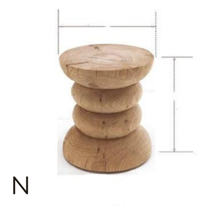 Tabouret Rond en Pin Style Nordique | Naturel et Authentique