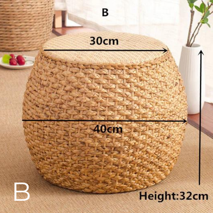 Tabouret Rond en Rotin│ Confort Naturel et Élégant