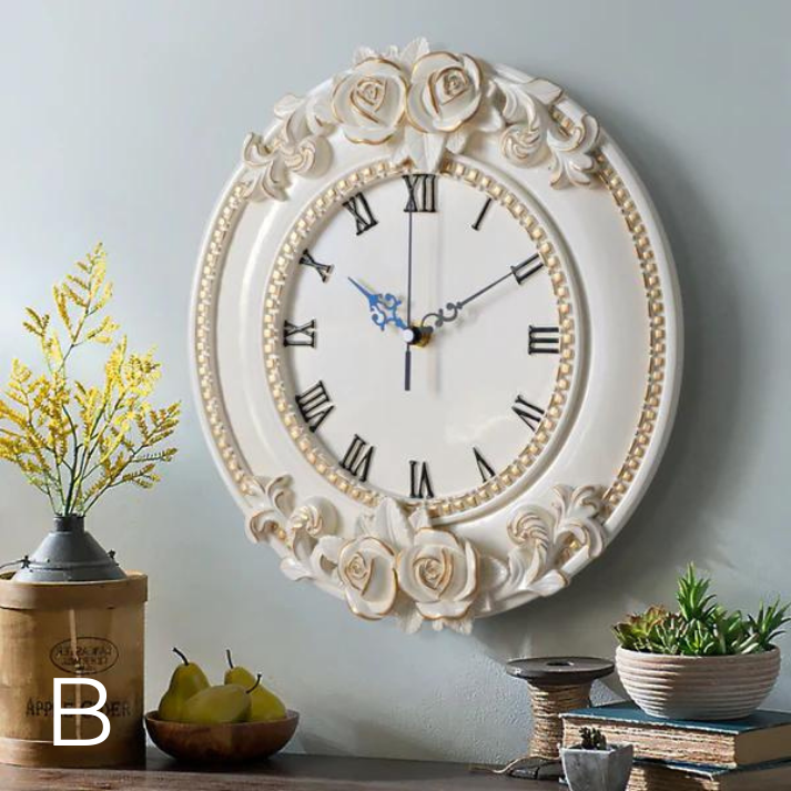 Horloge Murale Moderne Couronne de Roses │ Élégance Contemporaine