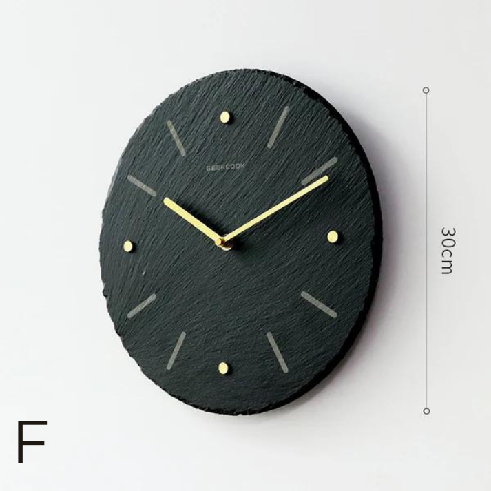 Horloge Murale en Ardoise Naturelle │ Élégance Artisanale pour un Temps Paisible