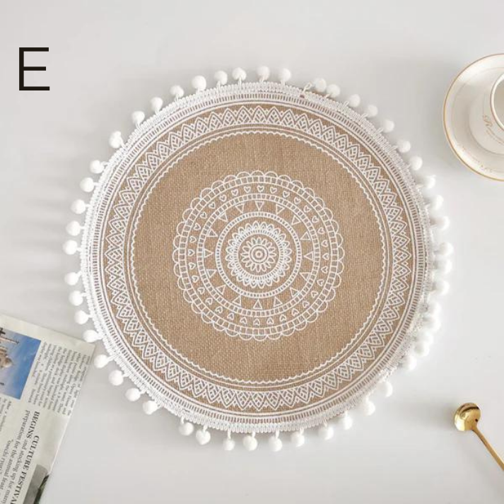 Jute Décoratif Nordique avec Bordure à Franges │ Accessoire de Table pour un style Minimaliste