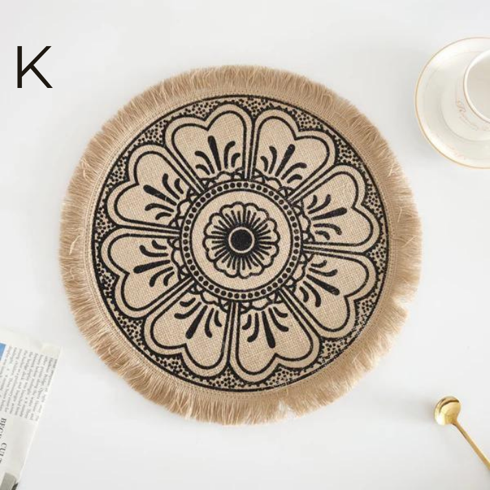 Jute Décoratif Nordique avec Bordure à Franges │ Accessoire de Table pour un style Minimaliste