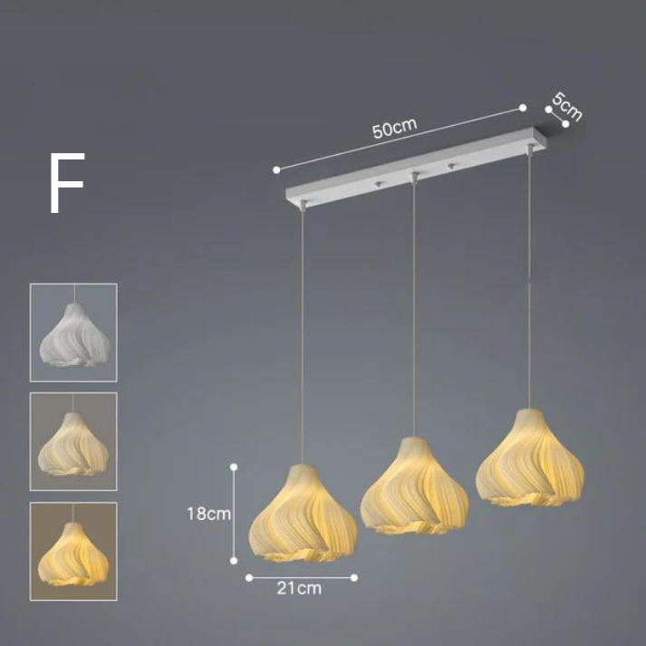 Lustre Nordique en Fer │ Éclairage Élégant avec Lumière LED Tricolore