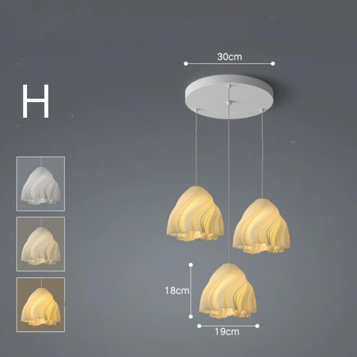 Lustre Nordique en Fer │ Éclairage Élégant avec Lumière LED Tricolore