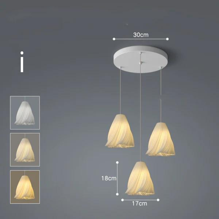 Lustre Nordique en Fer │ Éclairage Élégant avec Lumière LED Tricolore