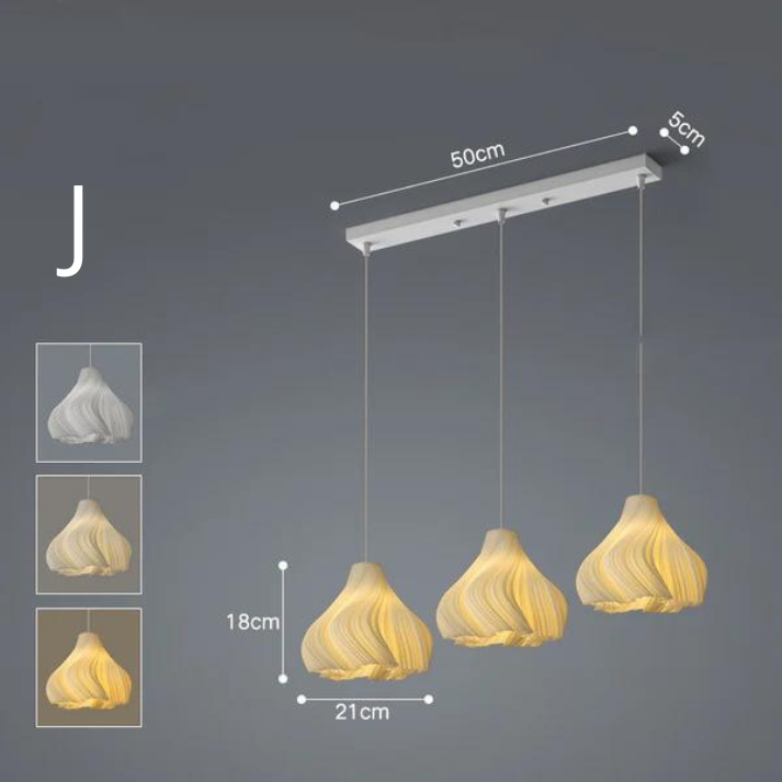 Lustre Nordique en Fer │ Éclairage Élégant avec Lumière LED Tricolore