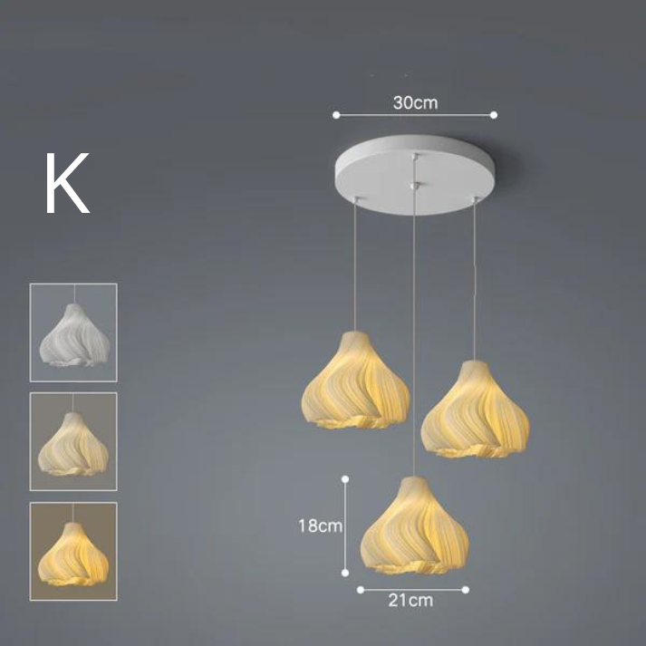 Lustre Nordique en Fer │ Éclairage Élégant avec Lumière LED Tricolore