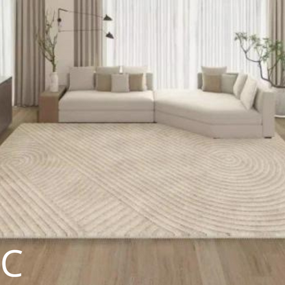 Tapis Chambre en Laine Plush │ Motif Rayé pour un Confort Moderne et Minimaliste