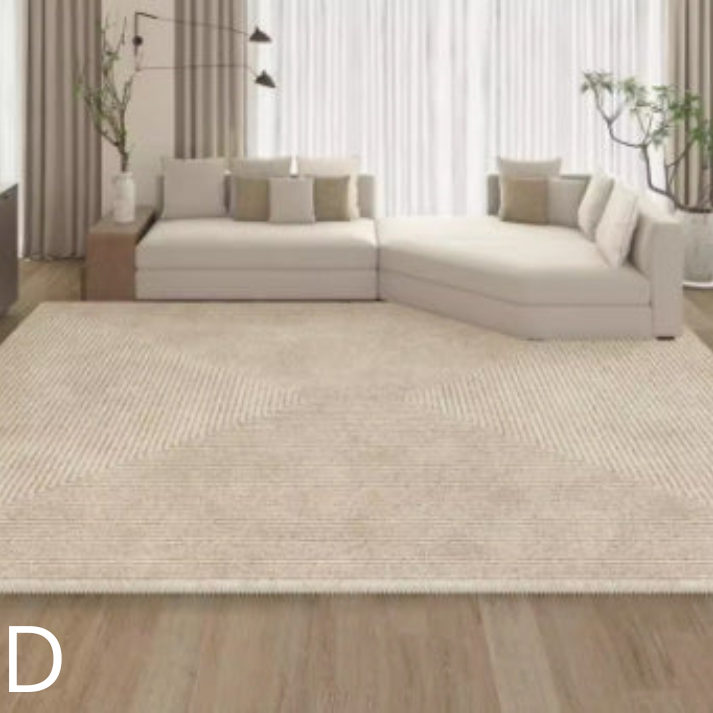 Tapis Chambre en Laine Plush │ Motif Rayé pour un Confort Moderne et Minimaliste