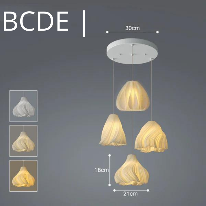 Lustre Nordique en Fer │ Éclairage Élégant avec Lumière LED Tricolore