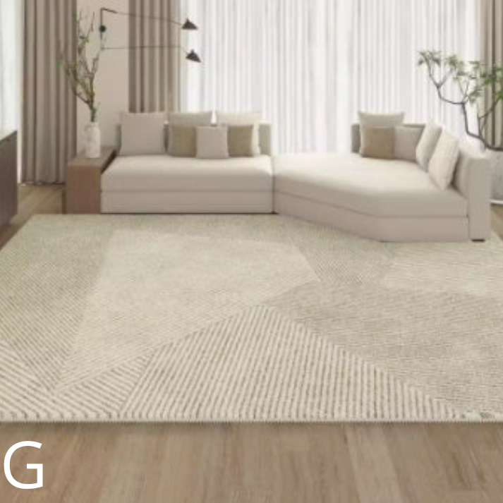 Tapis Chambre en Laine Plush │ Motif Rayé pour un Confort Moderne et Minimaliste