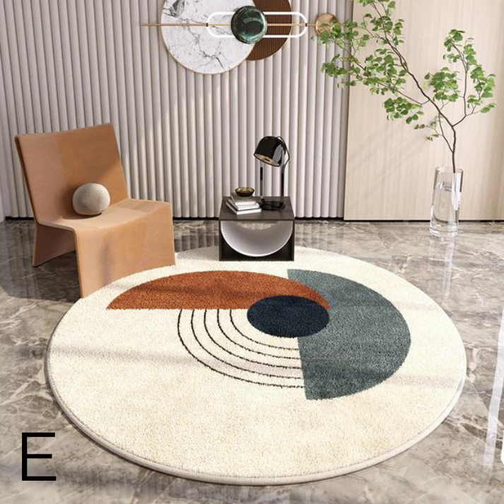 Tapis de Salon Rond Éclatant │ Modernité et Confort pour Votre Espace de Vie