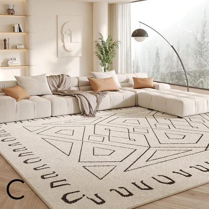 Tapis Rectangulaire à Rayures et Style Moderne │ Élégance Intemporelle pour Votre Salon