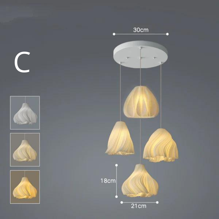 Lustre Nordique en Fer │ Éclairage Élégant avec Lumière LED Tricolore