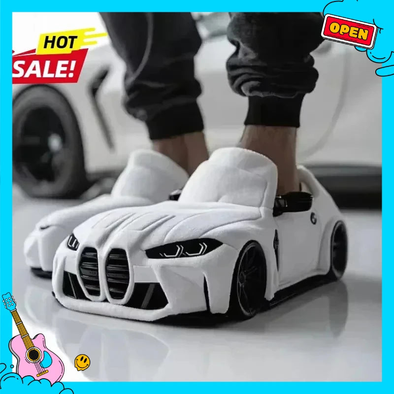 2026 New For BMW Porsche racing plush slippers toy Cotton Shoes Warm Home Plush Shoes Car Slippersr Christmas gifts