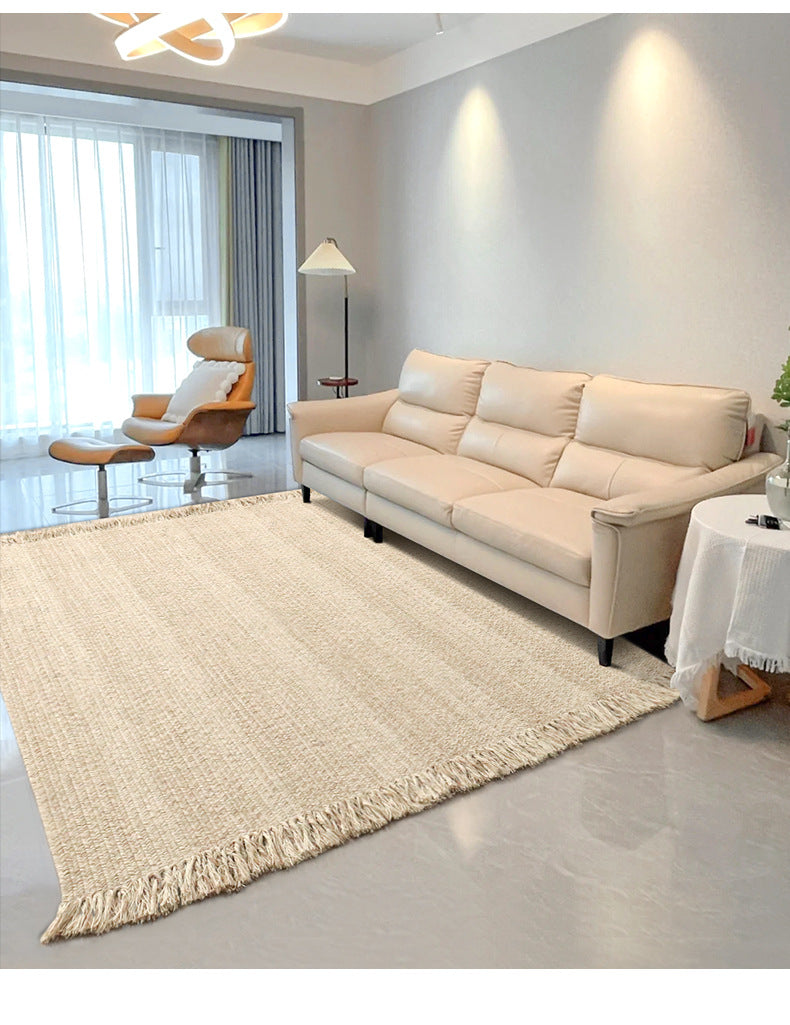 Tapis en Laine Naturelle avec Rayures │ Artisanat de Luxe et Fait Main