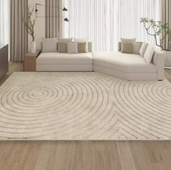 Tapis Chambre en Laine Plush │ Motif Rayé pour un Confort Moderne et Minimaliste