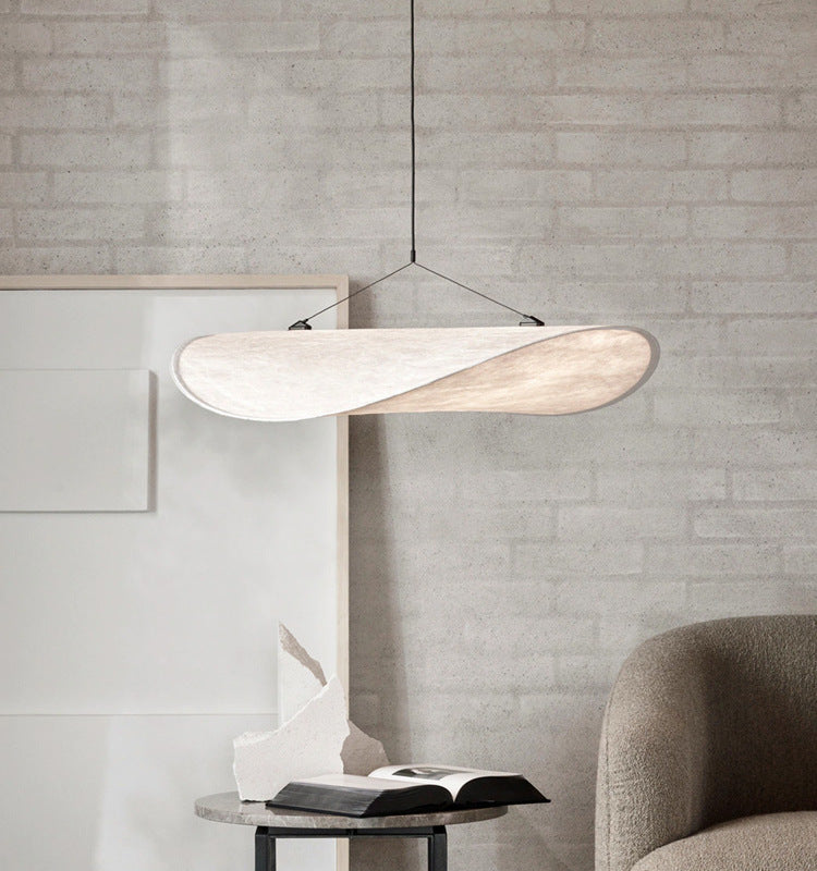 Lustre en Soie Minimaliste │ Éclairage Moderne pour Salon et Chambre