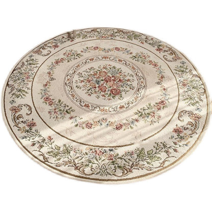 Tapis Rond de Style Européen Pastoral │ Élégance et Confort pour un Intérieur Chaleureux